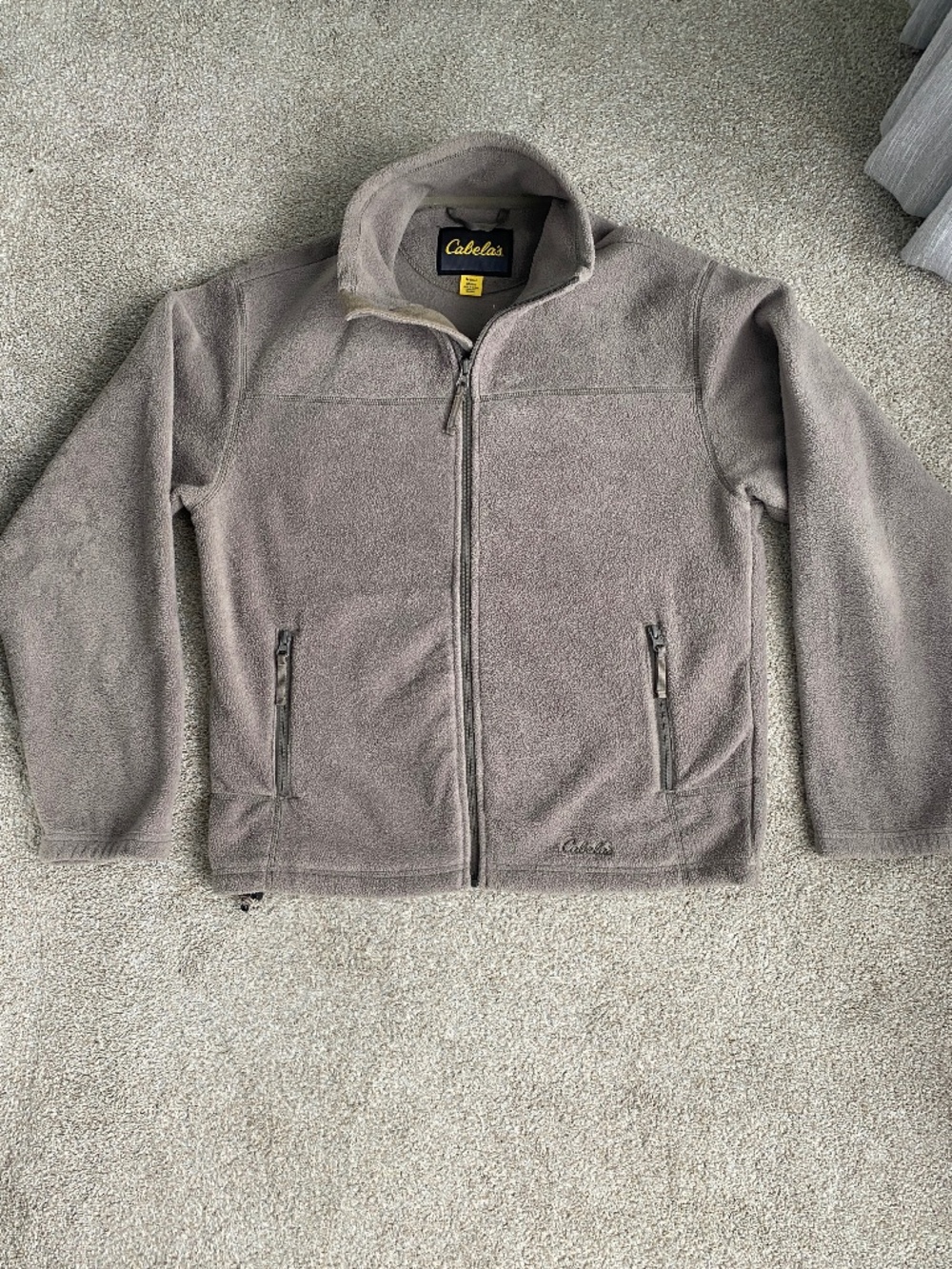 Cabela's Sage Green Khaki Fleece Jacket Thick & Warm Medium